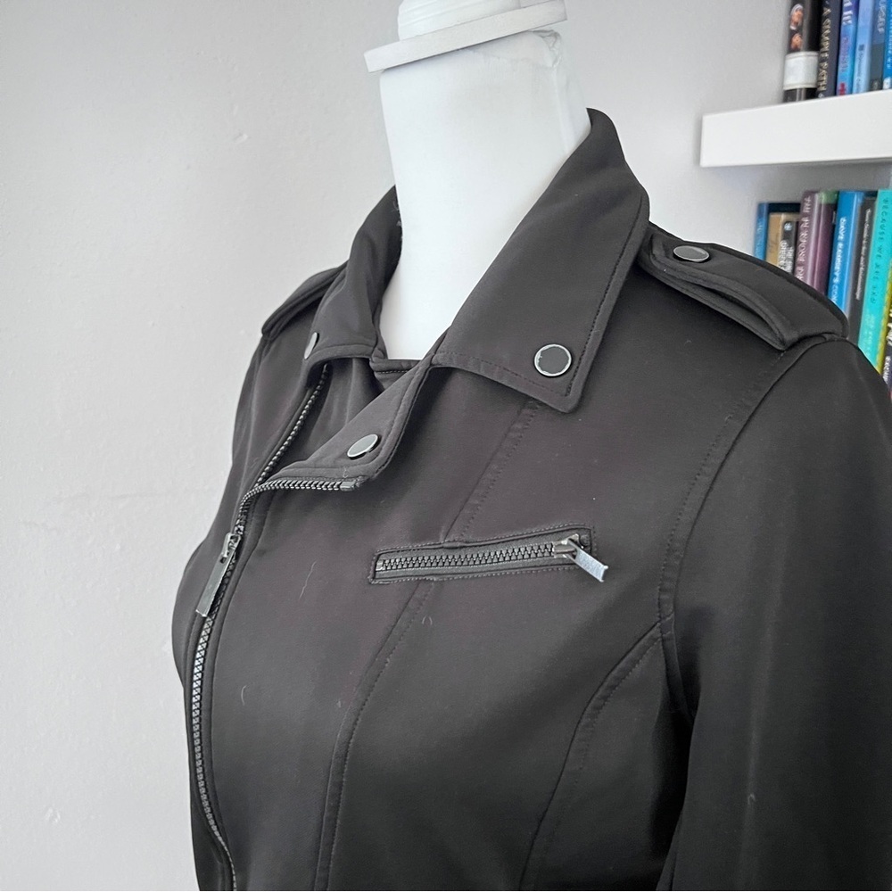 The Kooples Black sport Moto jacket Size Medium no belt - Picture 2 of 11